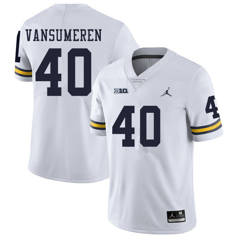 Men #40 Ben VanSumeren Michigan Wolverines College Football Jerseys Sale-White